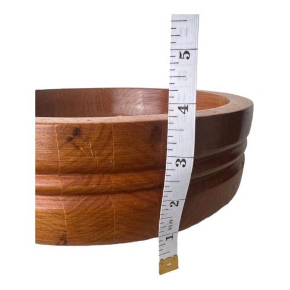 Vtg Wooden Hand Turned Collection Bowl Fruit Display with Pedestal Maple Walnut - Picture 5 of 7